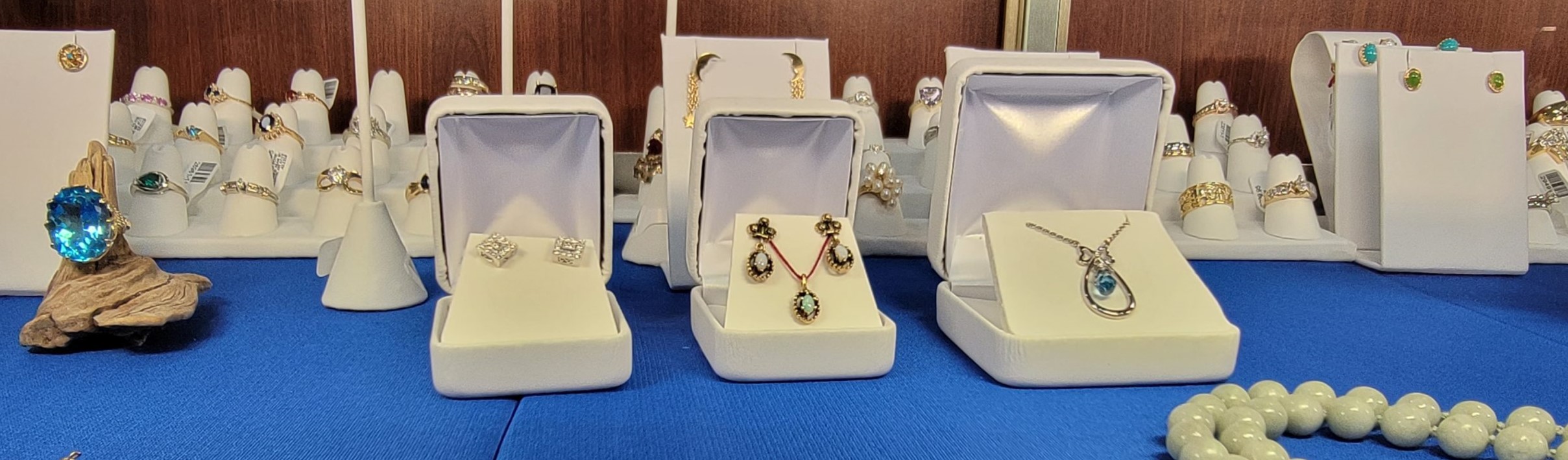 Jewelry case at the store