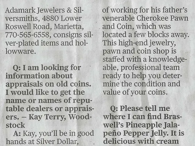 Atlanta Journal-Constitution Buyer’s Edge clipping recommending Silver Dollar for coin appraisals